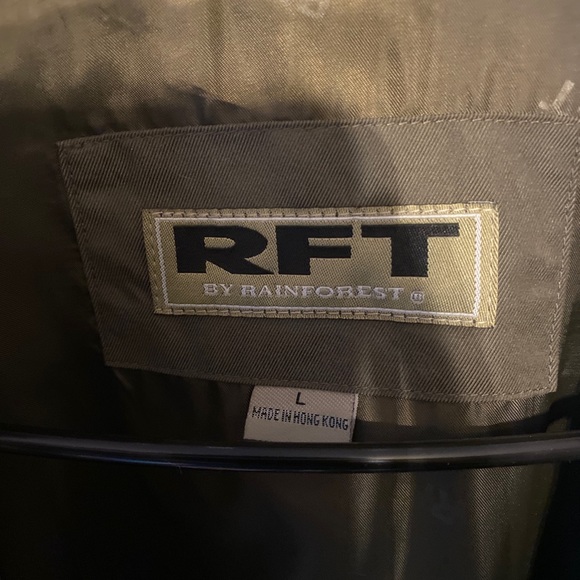 Rainforest RFT Mens Size Large Jacket Olive Green Full Zip Front and 9 Pockets - Picture 7 of 7